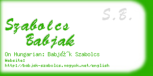 szabolcs babjak business card